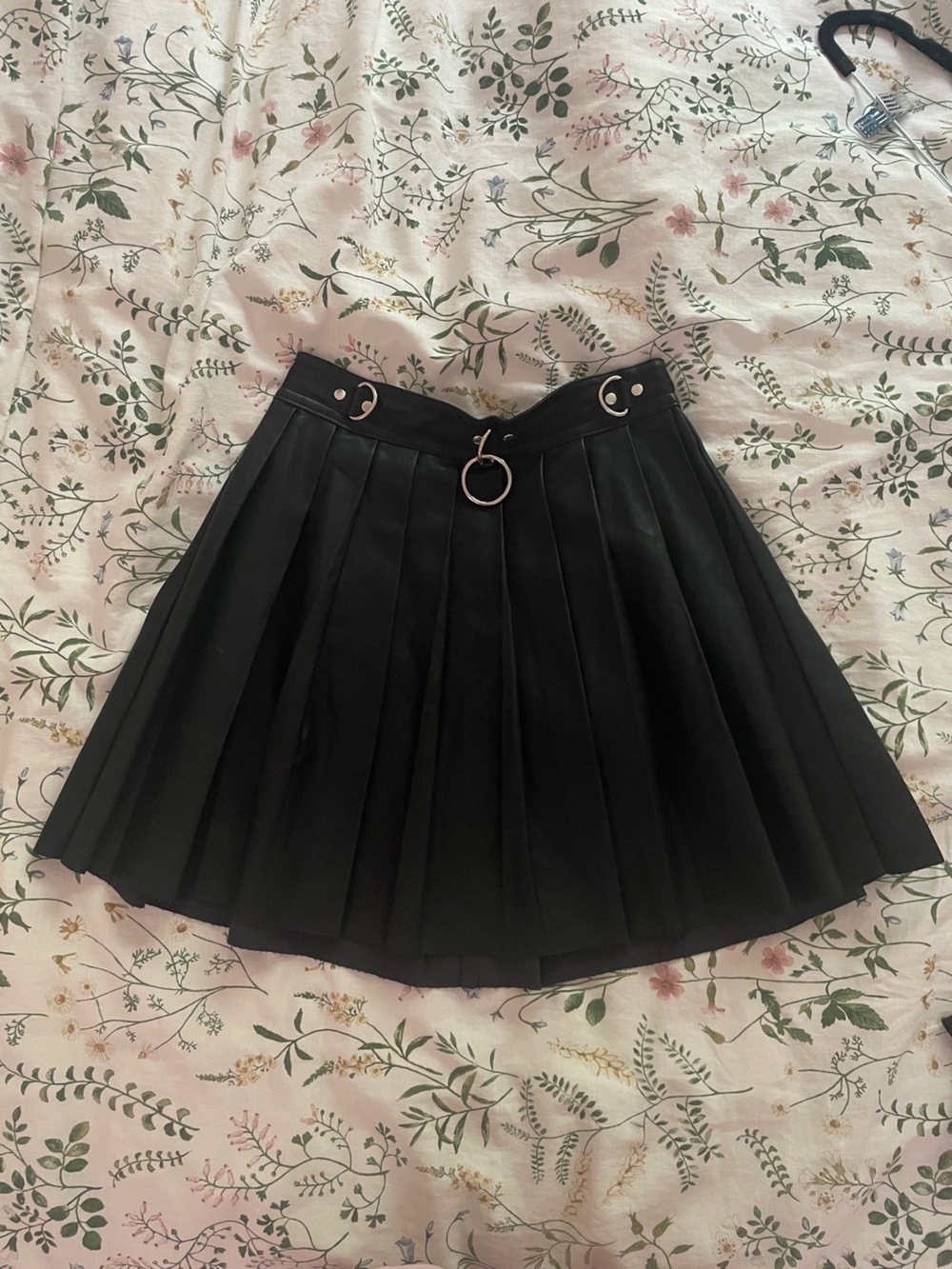 Goth Pleated Pleather Mini Skirt